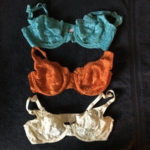 Victoria Secret 34C Lace Bras - Styles 3701, 3626, 136498-086 - used